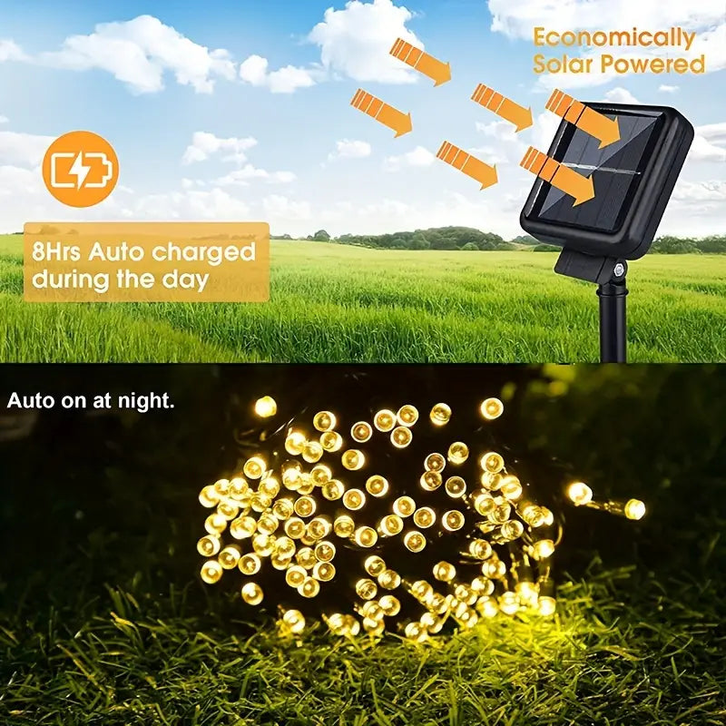 LUZ NAVIDEÑA 300 LED CON PANEL SOLAR- TSP