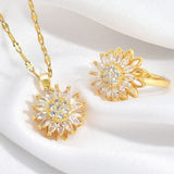 SET GIRASOL DE LUJO : COLLAR Y ANILLO BRILLANTE